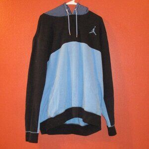 Jordan Men 3X Large Black Blue Long Sleeve Pullover Hoodie